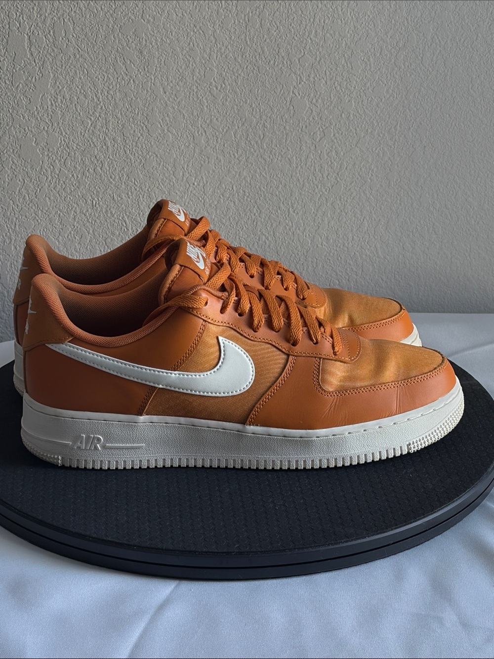 Nike AF1 Low-Top Sneakers in Burnt Orange and White